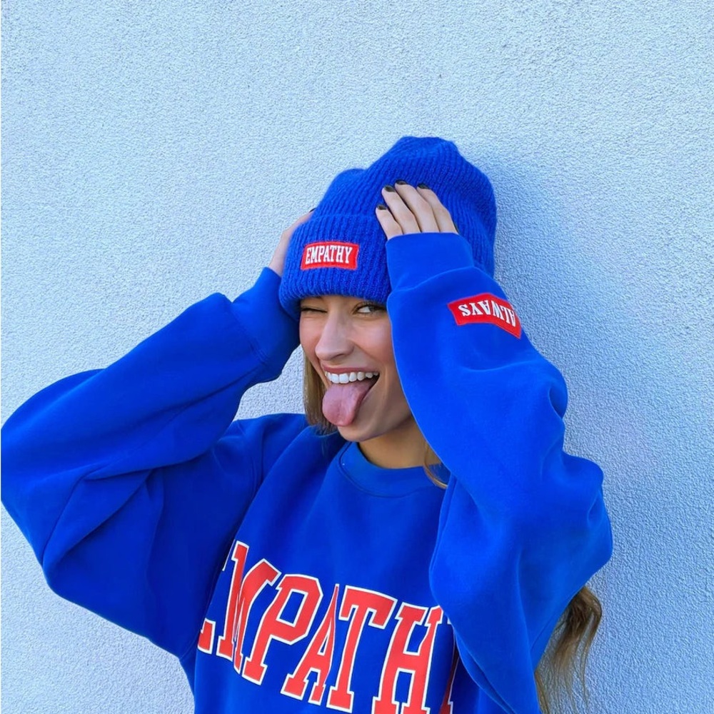 Mayfair Oversized Empathy Always Blue Sweater Sweatshirt